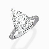 Brilliant Pave Shank Solitaire Ring Engagement Ring