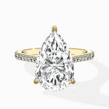 Brilliant Pave Shank Solitaire Ring Engagement Ring