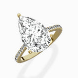 Brilliant Pave Shank Solitaire Ring Engagement Ring