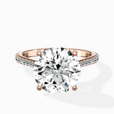 Brilliant Pave Shank Solitaire Ring Engagement Ring