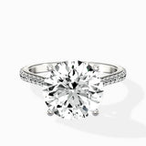 Brilliant Pave Shank Solitaire Ring Engagement Ring