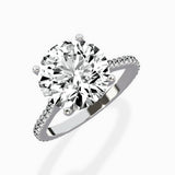 Brilliant Pave Shank Solitaire Ring Engagement Ring