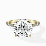 Brilliant Pave Shank Solitaire Ring Engagement Ring