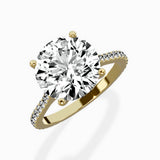 Brilliant Pave Shank Solitaire Ring Engagement Ring