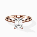 Petite Plain Band Solitaire Ring Engagement Ring