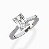 Petite Plain Band Solitaire Ring Engagement Ring