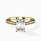 Petite Plain Band Solitaire Ring Engagement Ring