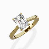 Petite Plain Band Solitaire Ring Engagement Ring