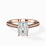 Petite Plain Band Solitaire Ring Engagement Ring