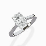 Petite Plain Band Solitaire Ring Engagement Ring