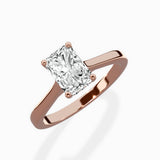 Petite Plain Band Solitaire Ring Engagement Ring