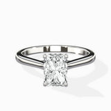 Petite Plain Band Solitaire Ring Engagement Ring