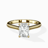 Petite Plain Band Solitaire Ring Engagement Ring
