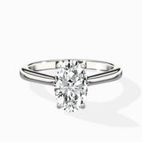 Petite Plain Band Solitaire Ring Engagement Ring