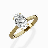 Petite Plain Band Solitaire Ring Engagement Ring