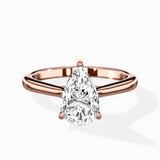 Petite Plain Band Solitaire Ring Engagement Ring