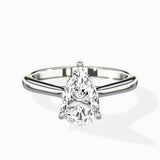 Petite Plain Band Solitaire Ring Engagement Ring