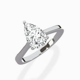 Petite Plain Band Solitaire Ring Engagement Ring