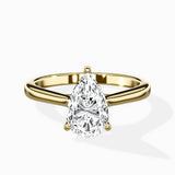 Petite Plain Band Solitaire Ring Engagement Ring
