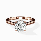 Petite Plain Band Solitaire Ring Engagement Ring