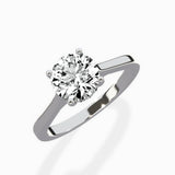 Petite Plain Band Solitaire Ring Engagement Ring