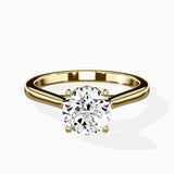 Petite Plain Band Solitaire Ring Engagement Ring