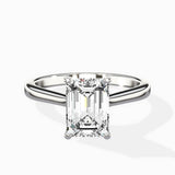 Petite Plain Band Solitaire Ring Engagement Ring