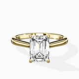 Petite Plain Band Solitaire Ring Engagement Ring