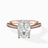 Petite Plain Band Solitaire Ring Engagement Ring