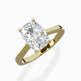 Petite Plain Band Solitaire Ring Engagement Ring
