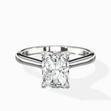 Petite Plain Band Solitaire Ring Engagement Ring