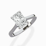 Petite Plain Band Solitaire Ring Engagement Ring