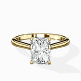Petite Plain Band Solitaire Ring Engagement Ring