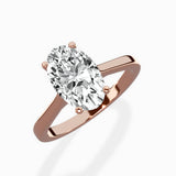 Petite Plain Band Solitaire Ring Engagement Ring