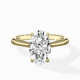 Petite Plain Band Solitaire Ring Engagement Ring