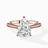 Petite Plain Band Solitaire Ring Engagement Ring