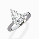 Petite Plain Band Solitaire Ring Engagement Ring