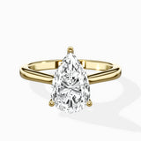 Petite Plain Band Solitaire Ring Engagement Ring
