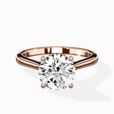 Petite Plain Band Solitaire Ring Engagement Ring
