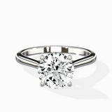 Petite Plain Band Solitaire Ring Engagement Ring