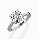 Petite Plain Band Solitaire Ring Engagement Ring