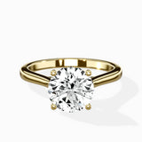 Petite Plain Band Solitaire Ring Engagement Ring