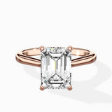 Petite Plain Band Solitaire Ring Engagement Ring