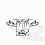 Petite Plain Band Solitaire Ring Engagement Ring