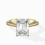 Petite Plain Band Solitaire Ring Engagement Ring
