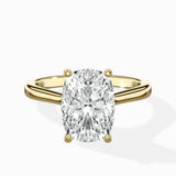 Petite Plain Band Solitaire Ring Engagement Ring