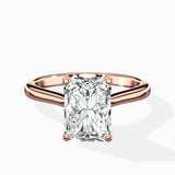 Petite Plain Band Solitaire Ring Engagement Ring