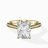 Petite Plain Band Solitaire Ring Engagement Ring