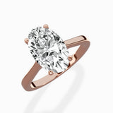 Petite Plain Band Solitaire Ring Engagement Ring