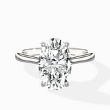 Petite Plain Band Solitaire Ring Engagement Ring
